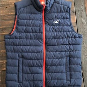Hollister Puff Vest Navy/burnt orange Men’s